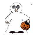 ghost with halloween lantern  animation