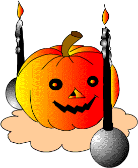  pumpkin and black candles animation